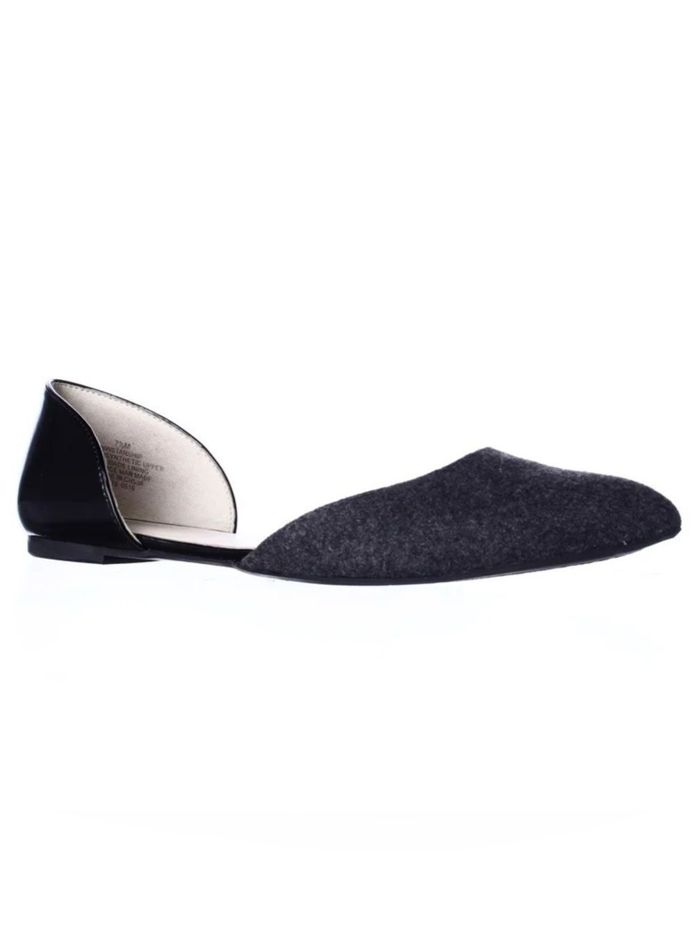 Nine West Women's Charcoal Starship Pointed D'Orsay Flats